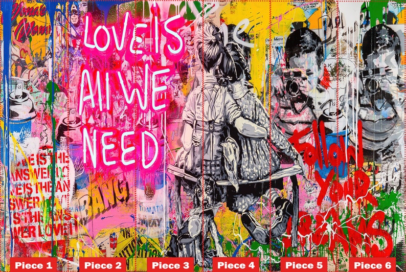 Love Is All We Need, Graffiti Wallpaper, Street Graffiti Wall Print, Love Need Wall Paper, Love Graffiti Wall Paper, Banksy Wall Print, image 8