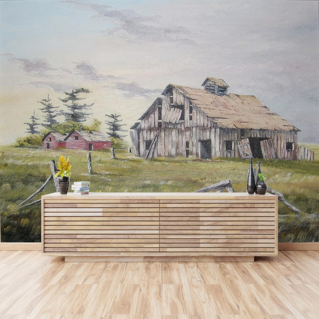 Rustic Homestead Background Rustic Wallpaper, Farmhouse Wallpaper, Farm Wallpaper, Primitive ...