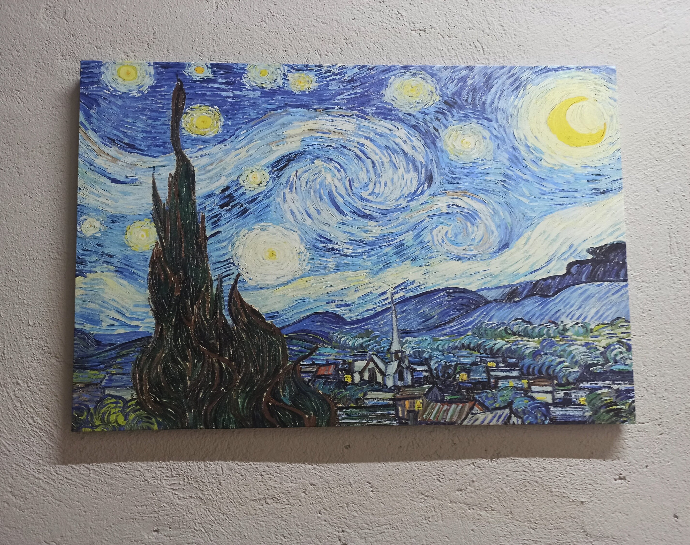 油絵プリント、星月夜アートキャンバス、ヴィンセント・ヴァン・ゴッホ