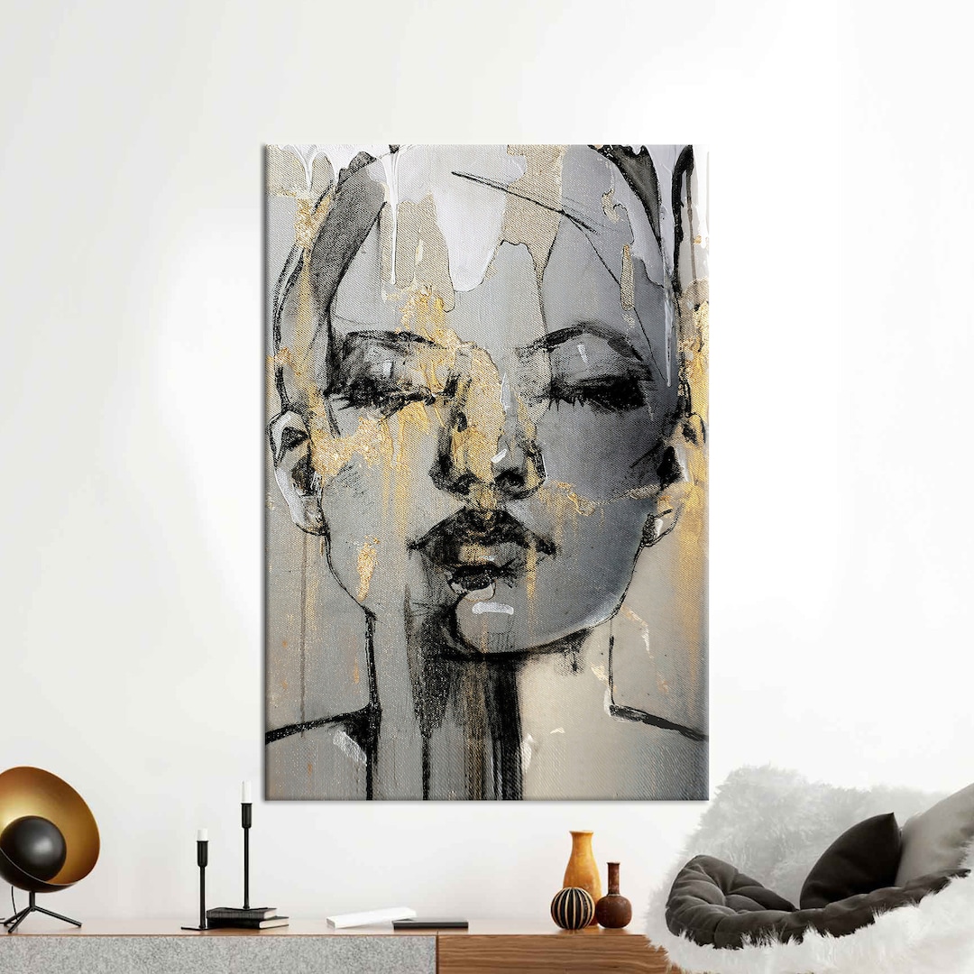 Wall Art Canvas, Canvas Print, Canvas, Abstract Woman Face, Trendy