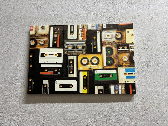 Music Art, Tapes Printed, Cassette Canvas, Old Cassette Printed, Retro Wall Art, Vintage Cassette Art Canvas, Vintage Canvas,