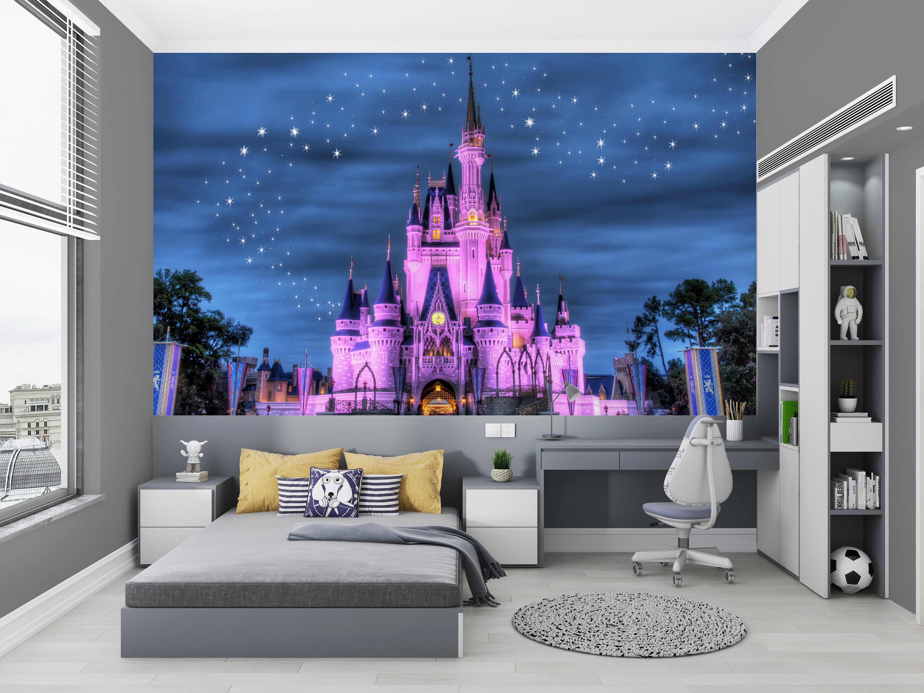 Magical Castle Wallpaper Mural for Kids Room – Fairy Tale Princess Wall ...