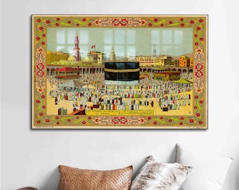 Glass, Glass Wall Decor, Glass Wall Art, Kaaba, Kaaba View Glass Art, Muslim Glass Wall Art, Kaaba Wall Decoration, Muslim Gift Glass Decor,