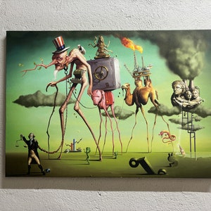 Salvador Dali The American Dream, Dali American Dream Artwork, Reproduction Printed, Salvador Dali Printed, The American Dream Art,