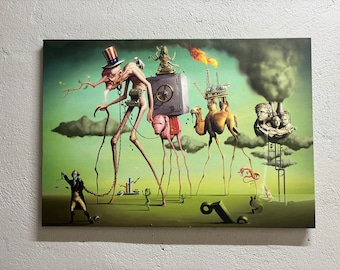 Salvador Dali The American Dream, Dali American Dream Artwork, Reproduction Printed, Salvador Dali Printed, The American Dream Art,
