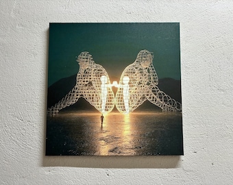 Two People Turning Their Backs On Each Other At Burning Man, Inner Child Artwork, Modern Printed, Alexander Milov Artwork,