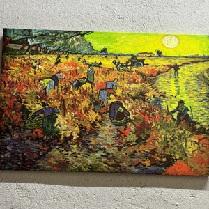 Canvas Home Decor, 3D Canvas, Large Canvas, The Red Vineyard 1888, Nature Landscape Wall Decor, Van Gogh Printed, Van Gogh Field View Canvas