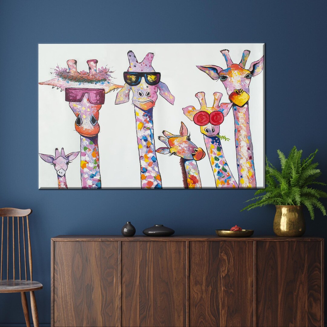 Giraffe Poster, Giraffe Family Printed, Animal Wall Art, Personalized ...