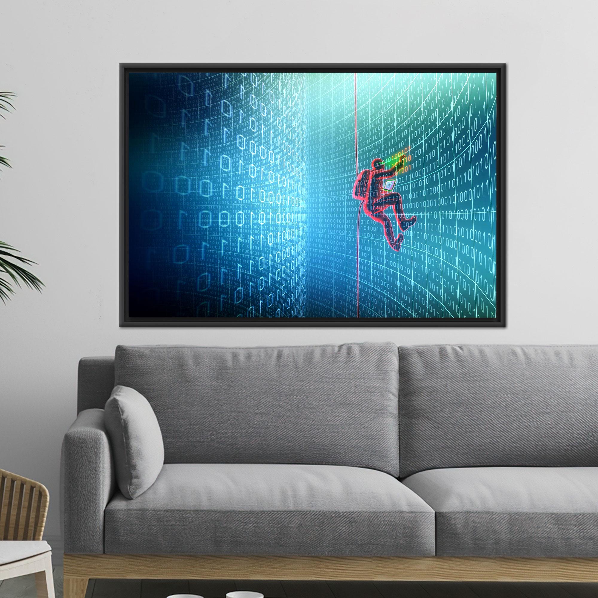 Office Decor Art, Matrix Code Artwork, Cyber Art, Modern Wall Decor ...
