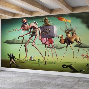 Salvador Dalí El sueño americano, póster de pared El sueño americano de Dalí, mural El sueño de Dalí, papel de pared de reproducción,