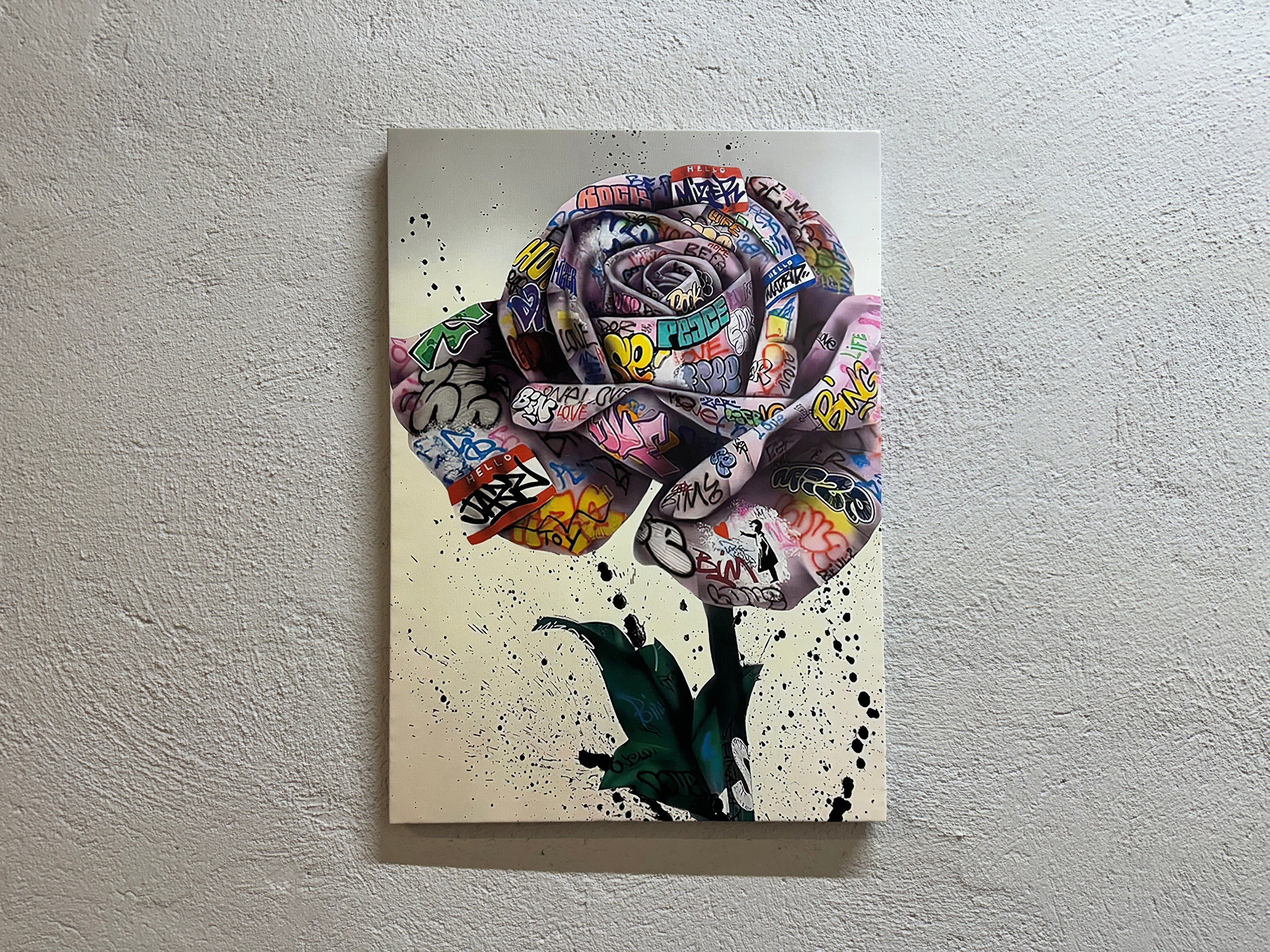 バンクシーのバラのグラフィティ、ストリートウォールアート