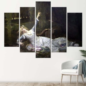 Ophelia, Woman Wall Decor, Famous Printed, Girl Printed, Reproduction Canvas, Oil Painting Print, Cabanel Ophelia Artwork, image 6