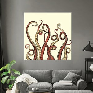 Canvas, Modern Wall Art, Canvas Wall Art, Octopus Wall Art, Gift For The Home, Abstract Wall Decor, Kitchen Wall Art, Dining Room Decor,