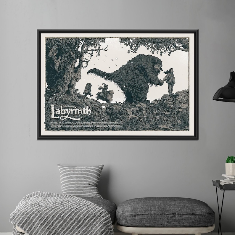 Labyrinth (1986) Poster, Movie Poster, Gift Poster, Canvas Wall Art, Nostalgic Canvas Art, Vintage Aesthetic Art, 1986 Nostalgic Gift Poster,