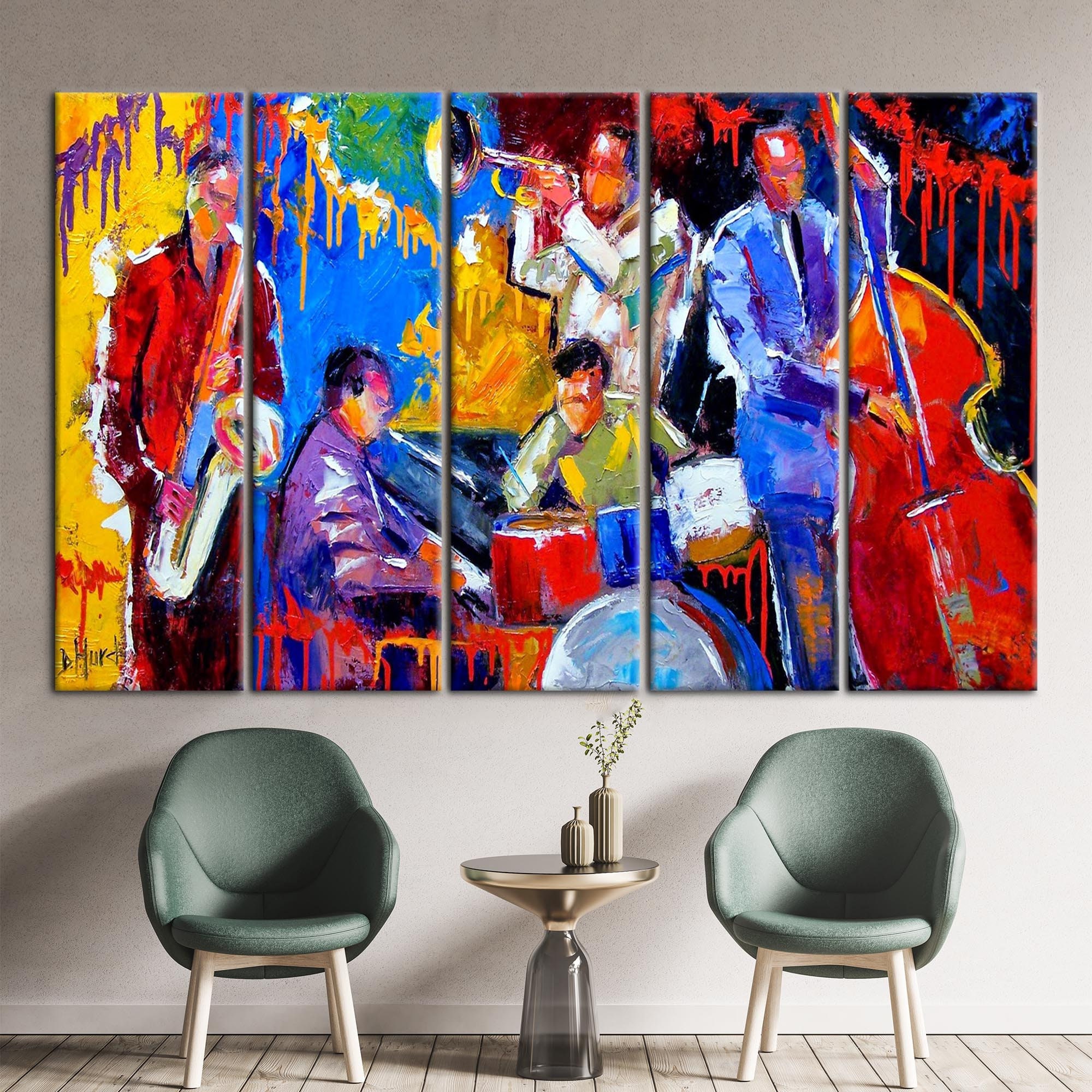 Abstract Music Canvas, Oil Painting Print, Music Wall Art