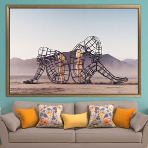 Two People Turning Their Backs On Each Other At Burning Man, Couple Gift Canvas Art, Alexander Milov Canvas Art, Trendy Printed, image 9