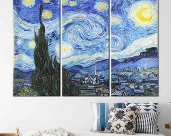 油絵プリント、星月夜アートキャンバス、ヴィンセント・ヴァン・ゴッホ