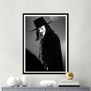 Living Room Wall Art, Canvas Home Decor, Wall Art Canvas, V For Vendetta, Famous Quote Wall Decor, V For Vendetta Art Canvas,