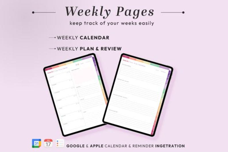 2026 Pastel Digital Planner Sunday Start | Portrait Hyperlinked iPad ...
