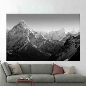 Everest Base Camp, Himalaya Art, Mountain Landscape Wall Decor, Everest Canvas Print, Landscape Canvas Poster, Everest Landscape Printed,
