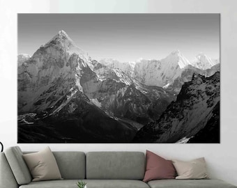 Everest Base Camp, Himalaya Art, Mountain Landscape Wall Decor, Everest Canvas Print, Landscape Canvas Poster, Everest Landscape Printed,