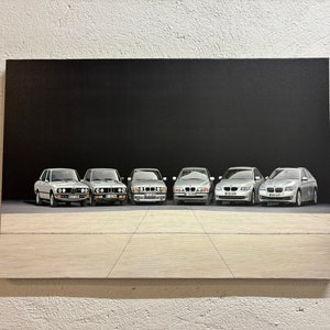 Arte mural del BMW Serie 5, lienzo artístico sobre la historia del coche BMW, arte mural de coches, impresión de garaje, lienzo del coche BMW Serie 5, lienzo artístico del BMW Serie 5
