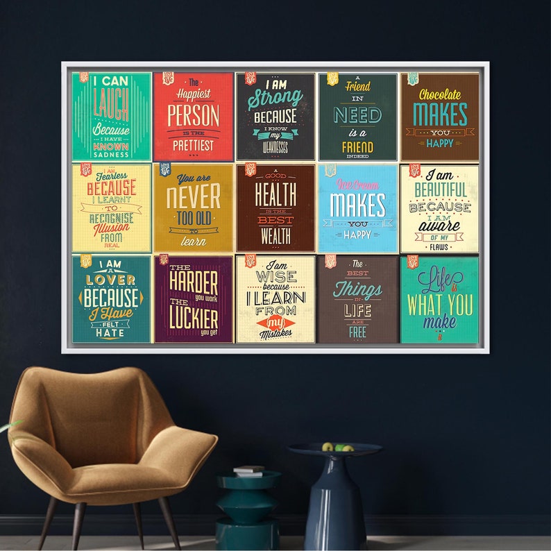 Positive Quotes, Motivational Canvas, Motivation Poster, Workplace Artwork, Inspirational Poster, Success Printed, Positive Poster, image 2