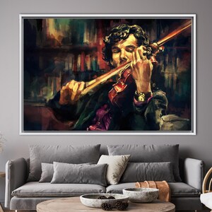 Music Poster, Violinist Art, Music Room Art Canvas, Sherlock Holmes Poster, Men Violins Poster, Modern Canvas Art, Violin Canvas Art, image 8