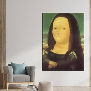 Große Leinwand Kunst, Moderne Leinwand, berühmte 3D Leinwand, Mona Lisa von Fernando Botero Wandkunst, Mona Lisa Leinwand, 3D Leinwand, Schlafzimmer Poster