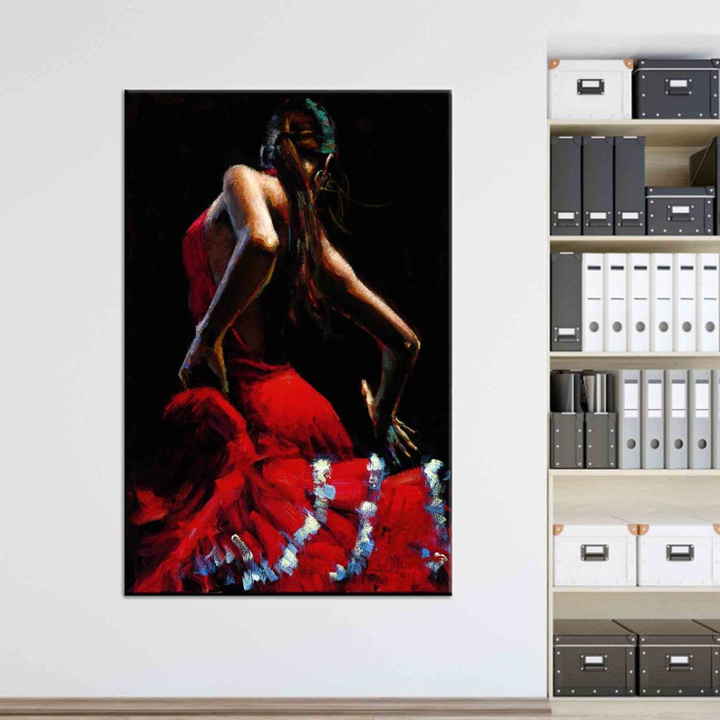 Wall Art, Canvas Gift, Living Room Wall Art, Spain Style Flamenco Dancer, Music Poster, Spain Style Flamenco Dancer Wall Art, Gallery Wrapped