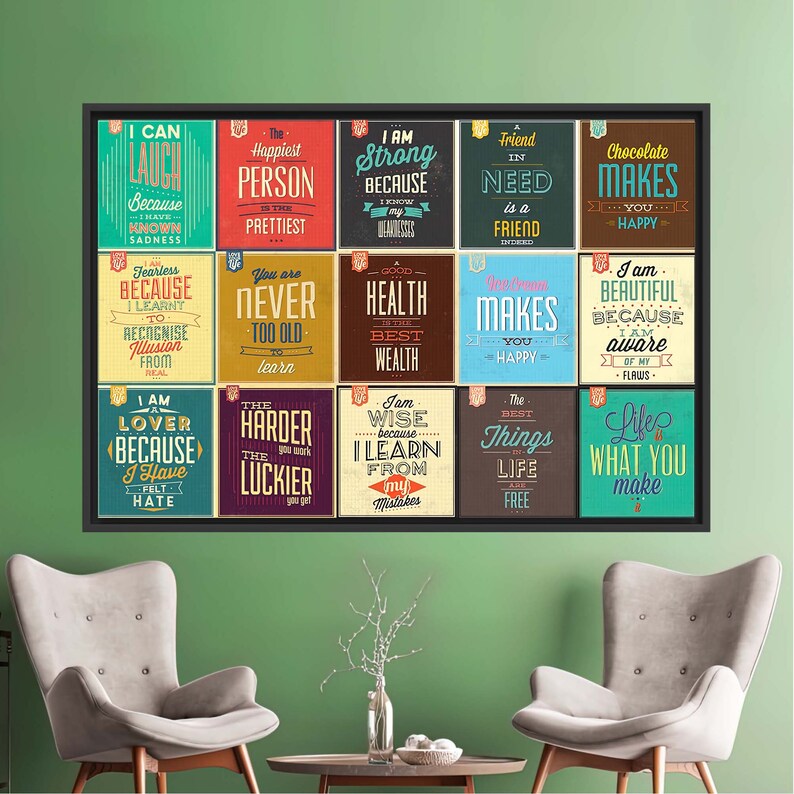 Positive Quotes, Motivational Canvas, Motivation Poster, Workplace Artwork, Inspirational Poster, Success Printed, Positive Poster, image 3