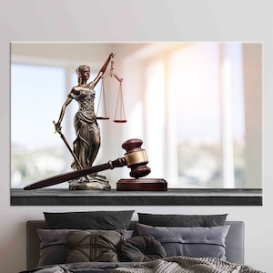 Canvas, 3D Canvas, Canvas Art, Lady Themis With Scales, Justice Canvas Gift, Abstract Canvas Gift, Modern 3D Canvas, Attorney Art Canvas,