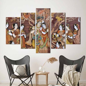 Radha Krishna Hindu Gods, Famous Artwork, Reproduction Wall Art, Hinduizm Artwork, Radha Krishna Printed, Indian Gods Printed, Hindu Wall Ar image 6