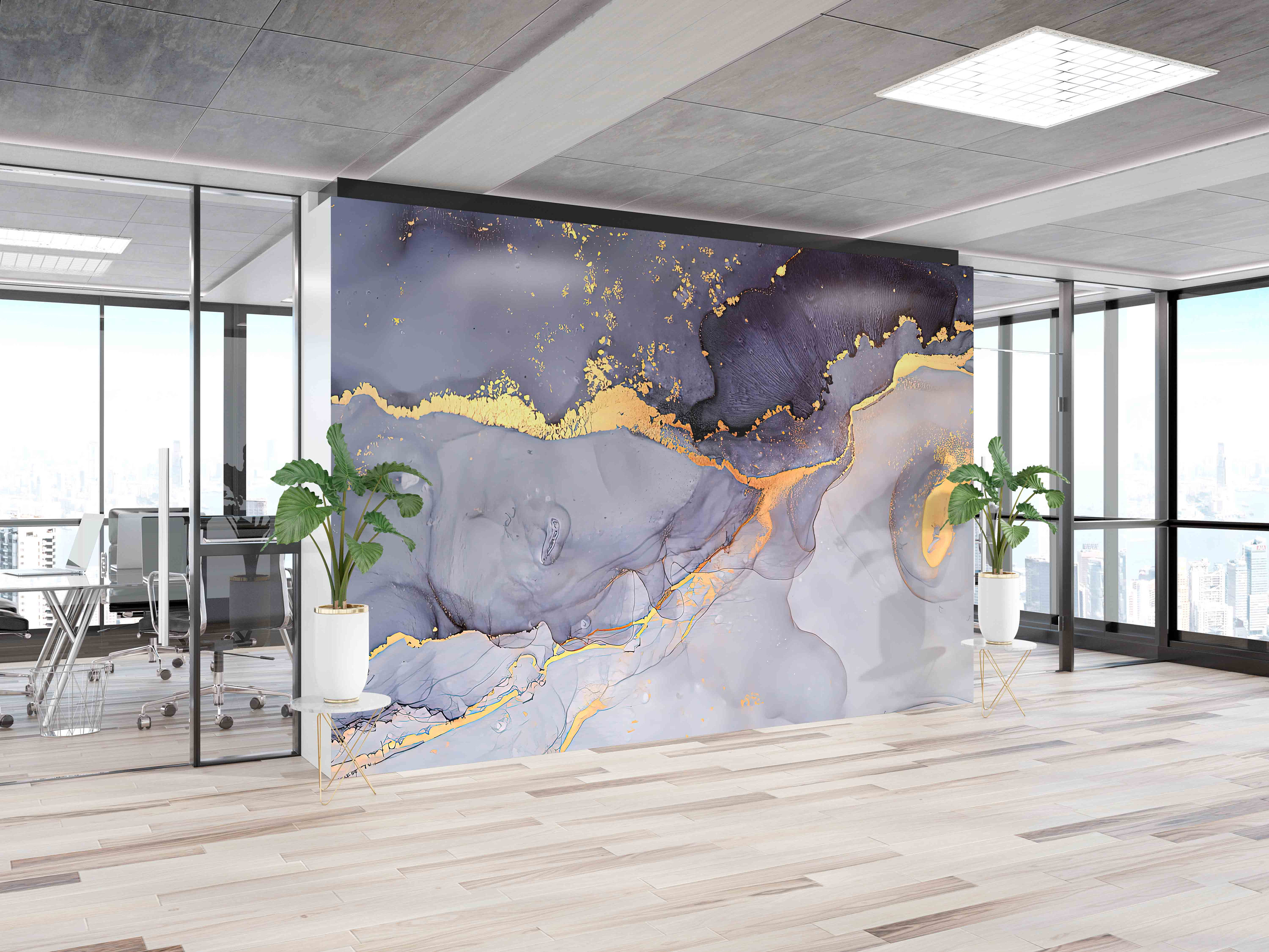 Purple and Gold Marble, Modern Wall Paper, Luxury Marble Wall Decor ...