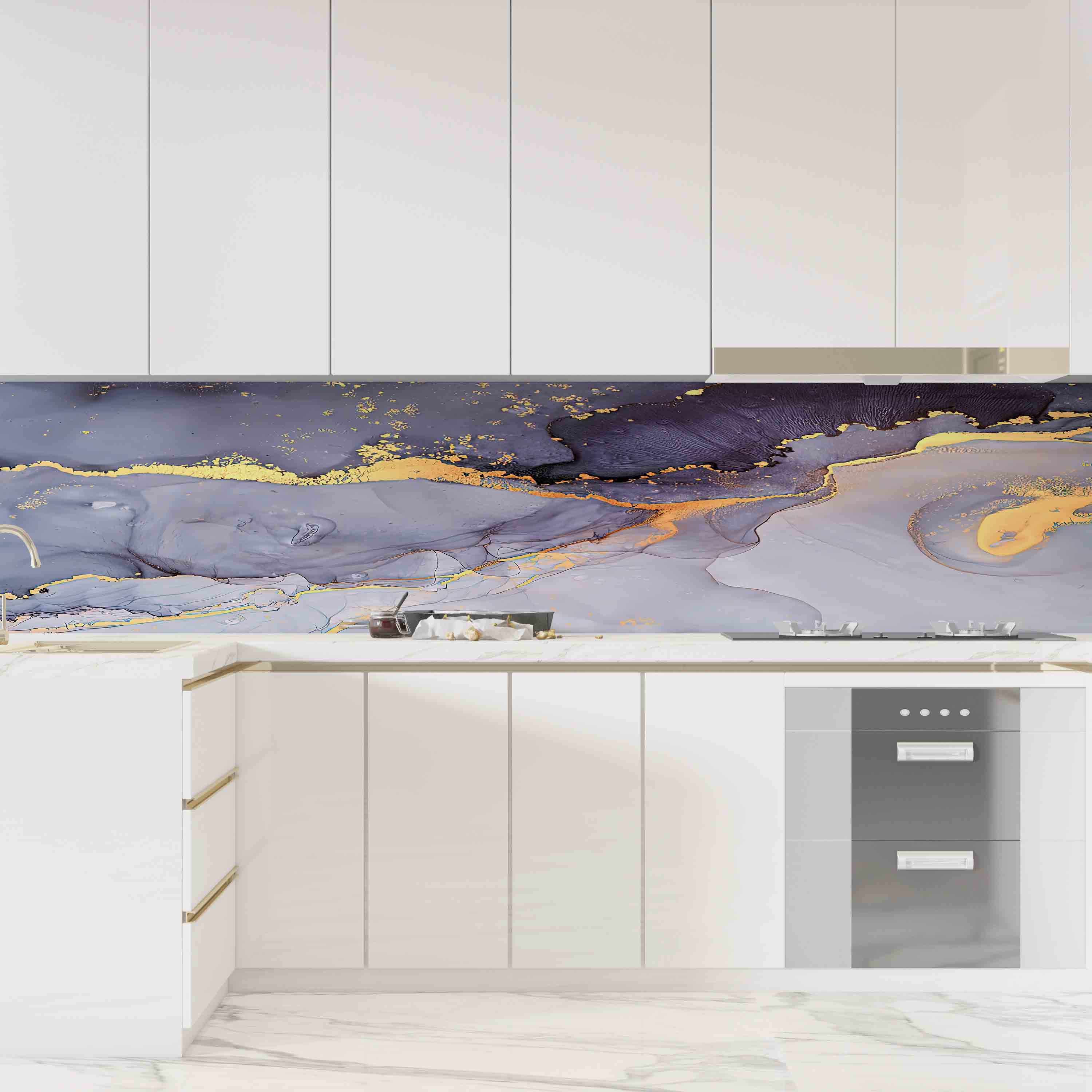 Purple and Gold Marble, Modern Wall Paper, Luxury Marble Wall Decor ...