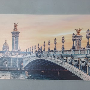 Alexandre III Bridge, View Wall Art, Landscape Poster, Paris Landscape Wall Art, Paris Travel Canvas Art, Sunset In Paris Canvas Art,