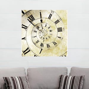 Wedding Decor Art, Office Wall Hanging, Modern 3D Canvas, Clock 3D Canvas, Old Vintage Clock Print 3D Canvas, Minimalist Wall Art,