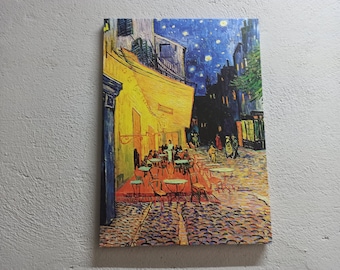 Cafe Terrace Night, Starry Sky Landscape Art Canvas, Van Gogh Poster, Famous Art, Reproduction Art Canvas, Cafe Landscape Printed,