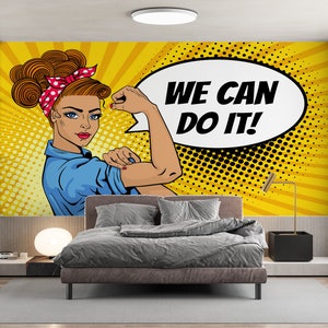 Abstrakte Wandmalerei, Frau Power Wanddekor, starke Frau Wandposter, Inspiration Wandposter, Pop Art Wandpapier,