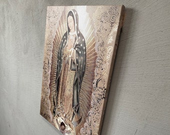 The Virgin Of Guadalupe, Our Lady of Guadalupe Canvas Art, Immaculate Mary Art Canvas, Abstract Canvas Art,