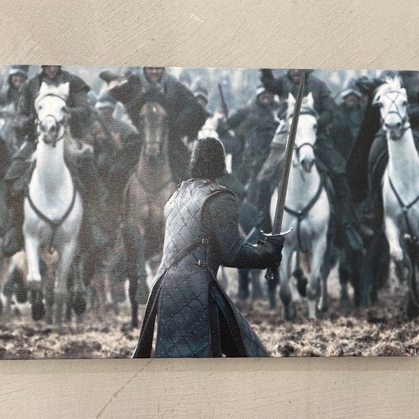 Jon Snow Game of Thrones, Horse Art, Abstract Printed, Modern Wall Art, Jon Snow Wall Decor, Famous Art, Game of Thrones Canvas,