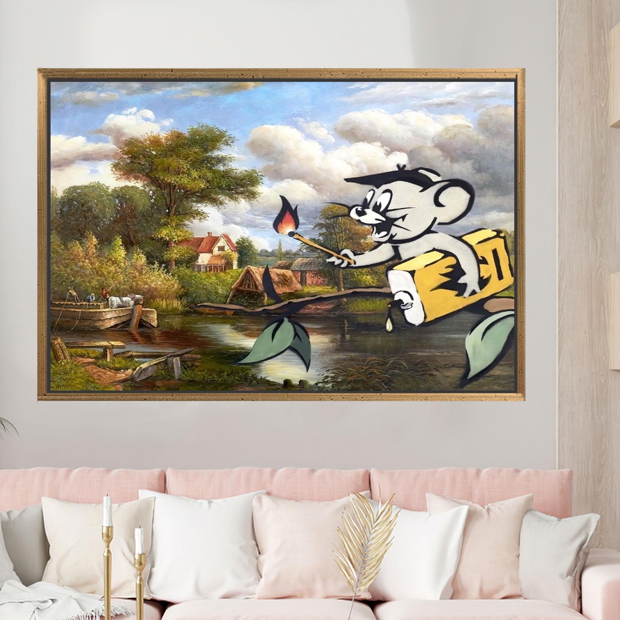 Painting Wall Art, Corrupted Oil Jerry Wall Hangings, Jerry