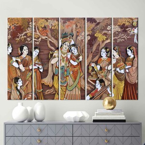 Radha Krishna Hindu Gods, Famous Artwork, Reproduction Wall Art, Hinduizm Artwork, Radha Krishna Printed, Indian Gods Printed, Hindu Wall Ar image 5