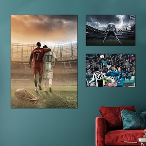 Fußball-Legenden, Fußball-Legende, Fußballspieler Leinwand, Spielraum-Dekor, kultiger Sport-Moment Druck