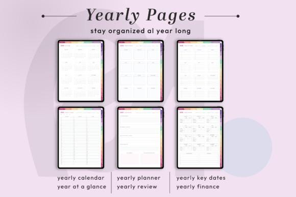 2026 Pastel Digital Planner Sunday Start | Portrait Hyperlinked iPad ...