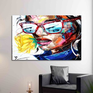 Tempered Glass, Wall Decoration, Glass Art, Abstract Woman Glass Decor, Woman Portrait Glass Wall Art, Woman Street Glass Wall Art,