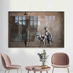 Wall Decor, Glass Printing, Glass Wall Decor, Banksy Woman Wall Art, Banksy Wall Decoration, Street Glass Art, Abstract Wall Decor,