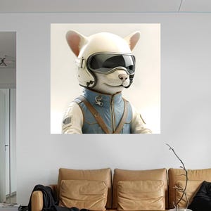 Animal Canvas Gift, Contemporary Art Decor, Abstract Canvas Poster, Lovely Cat 3D Canvas, Cute Cat Wall Art, Framed Canvas,