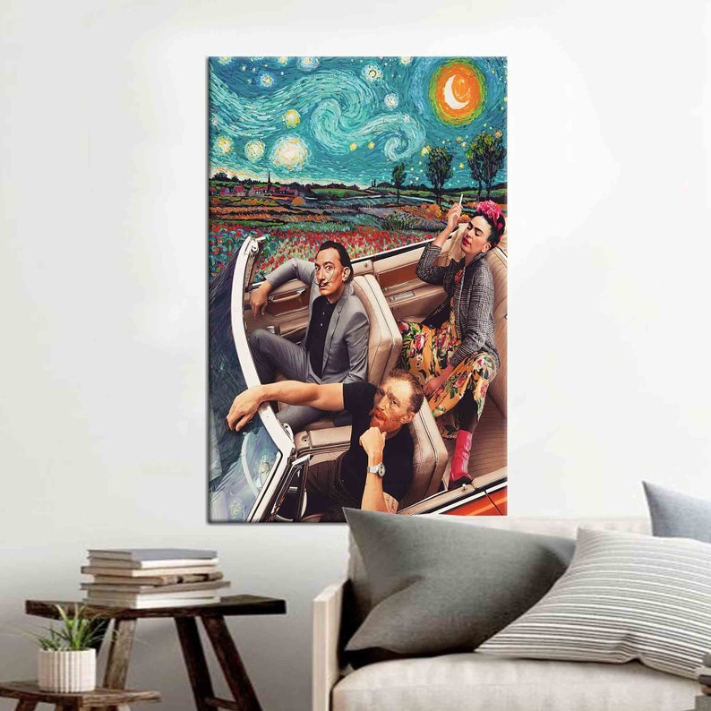 Oil Painting Print, Starry Night Printed, Car Canvas Art, Famous Canvas Art, Frida Van Gogh Dali Artwork, Van Gogh Canvas, image 4