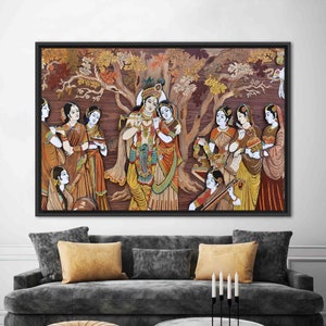 Radha Krishna Hindu Gods, Famous Artwork, Reproduction Wall Art, Hinduizm Artwork, Radha Krishna Printed, Indian Gods Printed, Hindu Wall Ar image 8